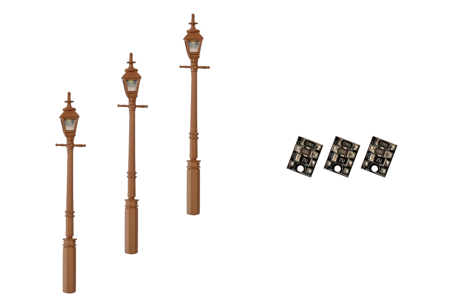 4mm-scale-gas-street-platform-lamps-brown-3-pack